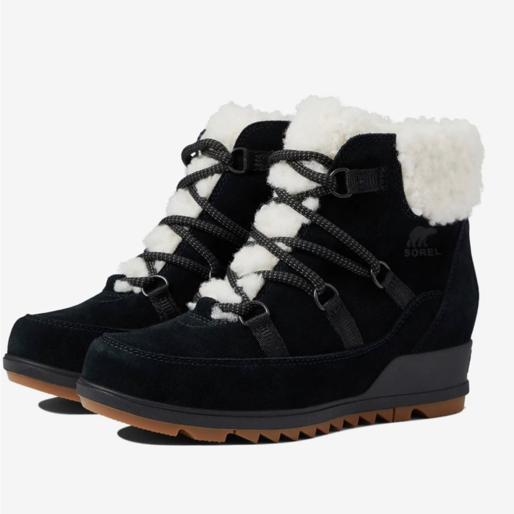 SOREL EVIE COZY LACE WATERPROOF BLACK BOOTIE Size:9